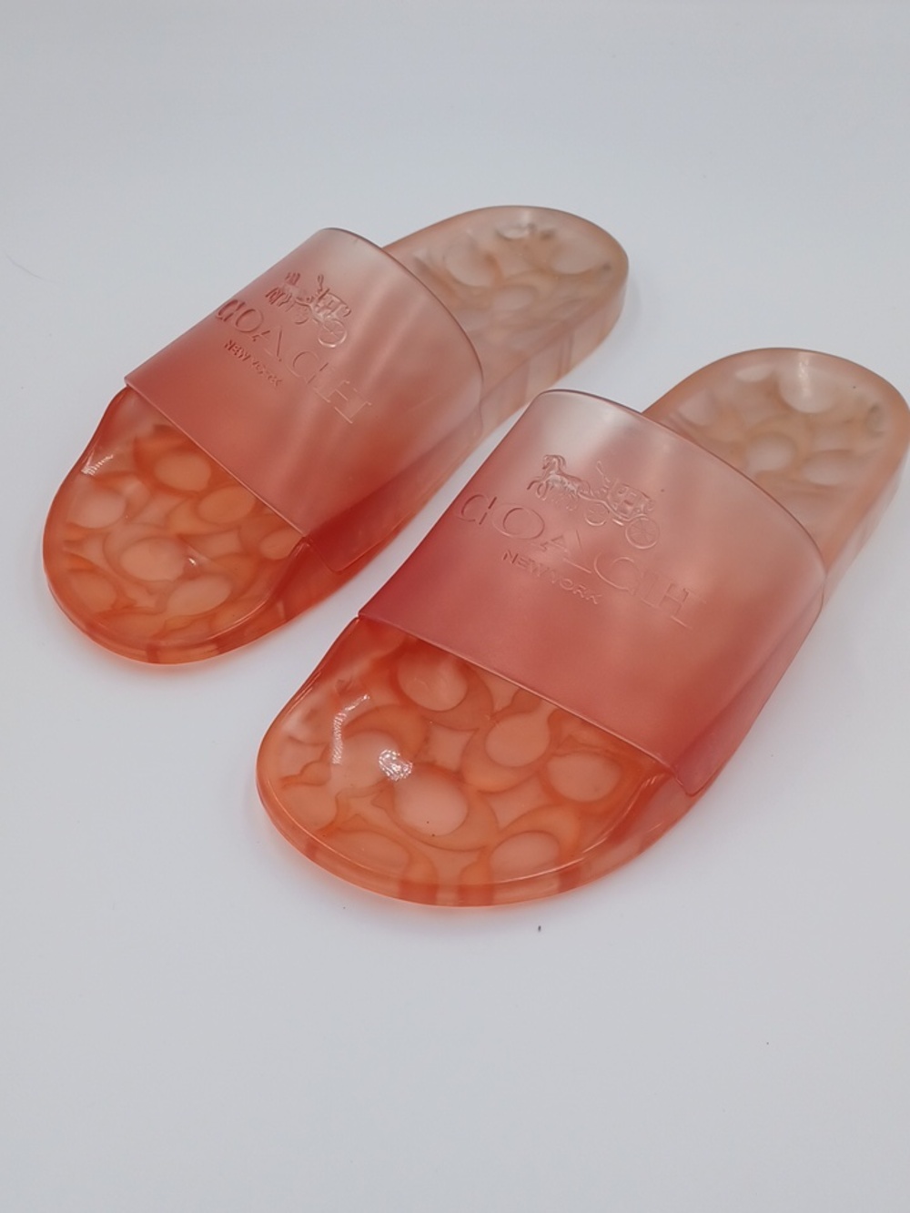 Coach Ulyssa Jelly Pool Slides Tangerine/Melon